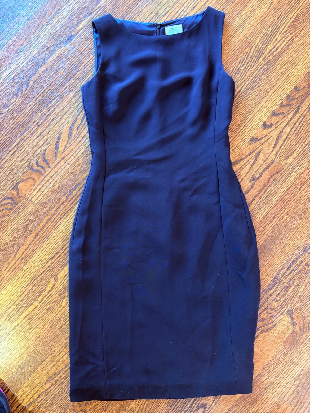 LOFT Black Sleeveless Midi Sheath Dress